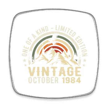 Anniversaire Octobre 1984 - Born in October 1984 - Magnet carré - blanc - Devant