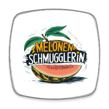 Melonen Schmugglerin Schwangerschaft Geschenkidee - Viereckiger Kühlschrankmagnet - Weiß - Vorne