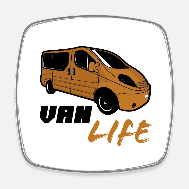 Van life - Magnet carré - blanc