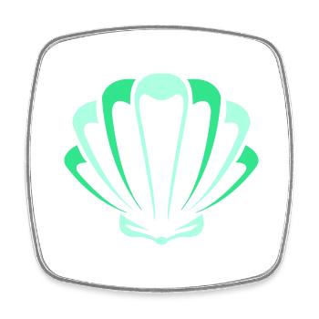 shell - Square fridge magnet - white - Front