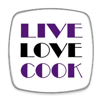 Passion for cooking - Square fridge magnet - white - Front