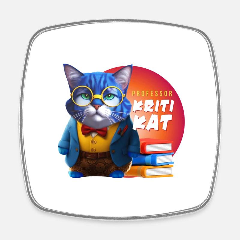 Professor Kritikat logo - Square fridge magnet - white