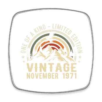 Anniversaire novembre 1971 - Cadeau Novembre 1971 - Magnet carré - blanc - Devant