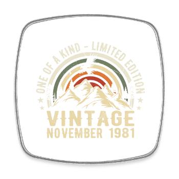 Anniversaire novembre 1981 - Cadeau Novembre 1981 - Magnet carré - blanc - Devant