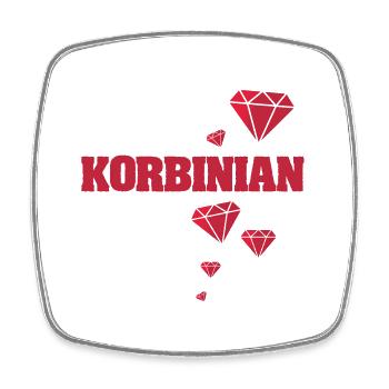 Gift for Korbinian - Square fridge magnet - white - Front
