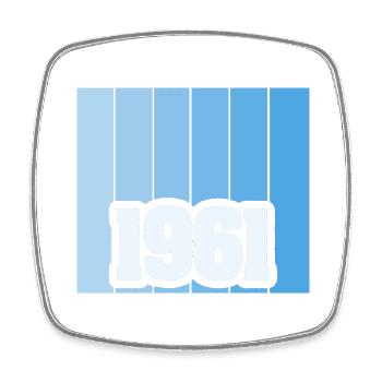 1961 - Square fridge magnet - white - Front