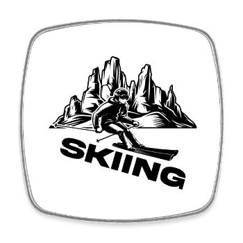 Skiing Ski motif for skiers Skiers - Square fridge magnet - white - Front