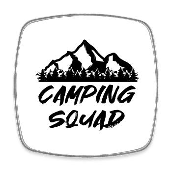 Camping Camping-car Caravane Feu de camp - Magnet carré - blanc - Devant