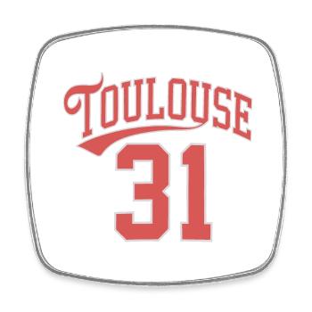 Toulouse 31 - Magnet carré - blanc - Devant