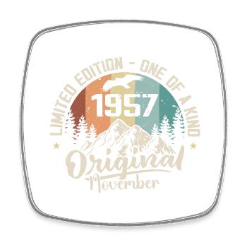 Original November 1957 Geburtstag November 1957 - Viereckiger Kühlschrankmagnet - Weiß - Vorne
