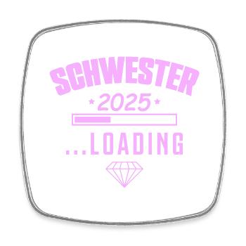Schwester 2025 Loading - Viereckiger Kühlschrankmagnet - Weiß - Vorne