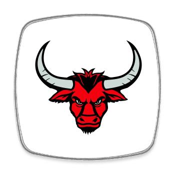 Bull Animal Head - Square fridge magnet - white - Front