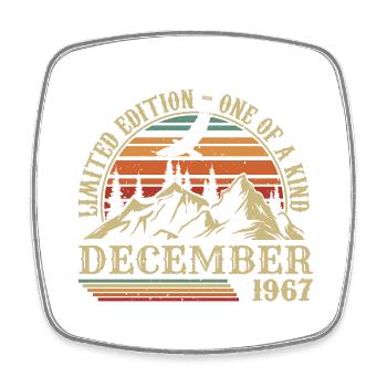 Vintage Décembre 1967, Génial Depuis Décembre 1967 - Magnet carré - blanc - Devant