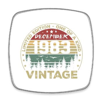 Cadeau D'anniversaire Décembre 1983 Vintage Rétro - Magnet carré - blanc - Devant