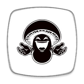 Laughing Mushroom – A Design for Mushroom Pickers - Square fridge magnet - white - Front