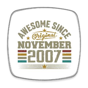 Novembre 2007 Cadeau Anniversaire | November 2007 - Magnet carré - blanc - Devant