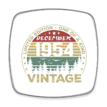 Cadeau D'anniversaire Décembre 1954 Vintage Rétro - Magnet carré - blanc - Devant