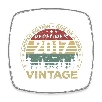 Cadeau D'anniversaire Décembre 2017 Vintage Rétro - Magnet carré - blanc - Devant