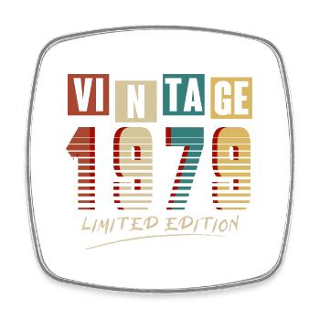 Jahrgang 1979: Limitierte Auflage - 46. Jubiläum. - Viereckiger Kühlschrankmagnet - Weiß - Vorne