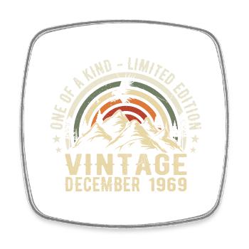 Dezember 1969 - Ausgezeichnet seit Dezember 1969 - Viereckiger Kühlschrankmagnet - Weiß - Vorne