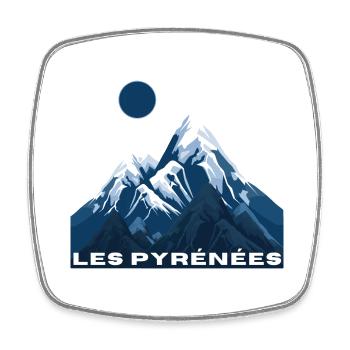 Les Pyrénées - idée cadeau - Magnet carré - blanc - Devant