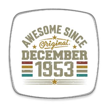 Décembre 1953 - Cadeau Anniversaire December 1953 - Magnet carré - blanc - Devant