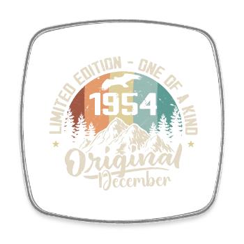 Anniversaire Décembre 1954 - Cadeau decembre 1954 - Magnet carré - blanc - Devant