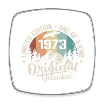 Anniversaire Décembre 1973 - Cadeau decembre 1973 - Magnet carré - blanc - Devant