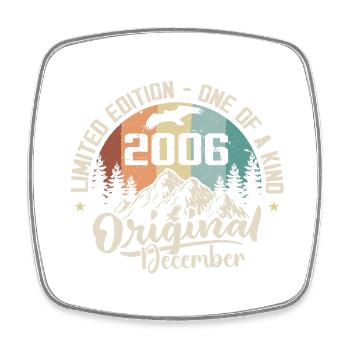 Birthday December 2006 - Gift December 2006 - Square fridge magnet - white - Front