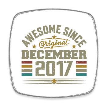 December 2017 - December 2017 Birthday Gift - Square fridge magnet - white - Front