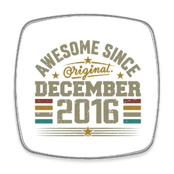 December 2016 - December 2016 Birthday Gift - Square fridge magnet - white - Front
