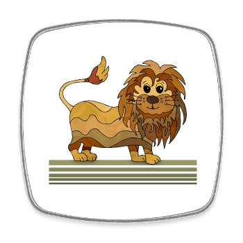 Lion - Magnet carré - blanc - Devant