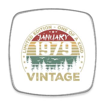 Jahrgang Januar 1979 Geburtstag Januar 1979 - Viereckiger Kühlschrankmagnet - Weiß - Vorne