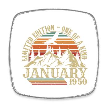 Janvier 1950 - Cadeau Anniversaire Janvier 1950 - Magnet carré - blanc - Devant