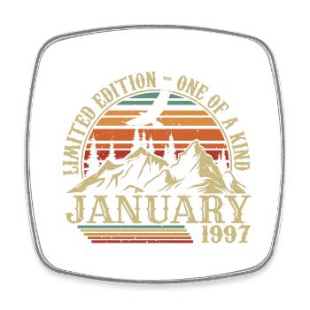 Janvier 1997 - Cadeau Anniversaire Janvier 1997 - Magnet carré - blanc - Devant