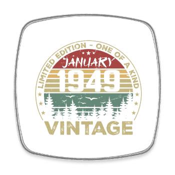 Vintage January 1949 Birthday January 1949 - Square fridge magnet - white - Front