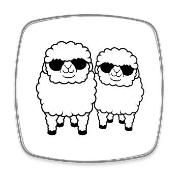 2 Lunettes de soleil Sheep Party Sheep Team Friends - Magnet carré - blanc - Devant