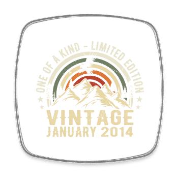 January 2014 Birthday Gift - Original 11 Years - Square fridge magnet - white - Front