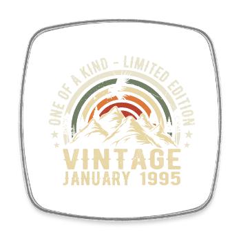 January 1995 Birthday Gift - Original 30 Years - Square fridge magnet - white - Front