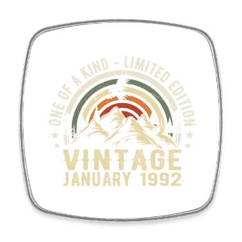 Cadeau Anniversaire Janvier 1992 - Original 33 Ans - Magnet carré - blanc - Devant
