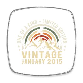 Januar 2015 Geburtstagsgeschenk - Original 10 Jahre - Viereckiger Kühlschrankmagnet - Weiß - Vorne