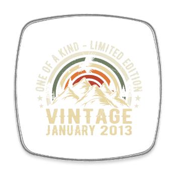 Cadeau Anniversaire Janvier 2013 - Original 12 Ans - Magnet carré - blanc - Devant