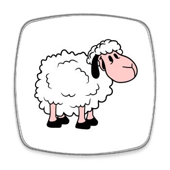 Sheep Baby Stands Cute Cute Lamb Child Cool Comic - Square fridge magnet - white - Front