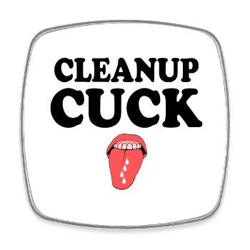 Cuckold clean up - Viereckiger Kühlschrankmagnet - Weiß - Vorne