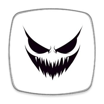 Halloween, terrifying face for the party, fear - Square fridge magnet - white - Front