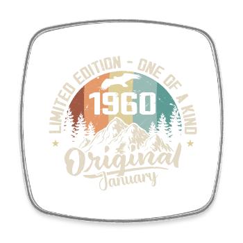 Janvier 1960 Original Cadeau D'anniversaire 65 Ans - Magnet carré - blanc - Devant