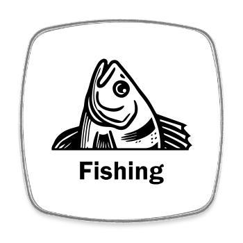 Perche attrapée - Fishing Design - Magnet carré - blanc - Devant