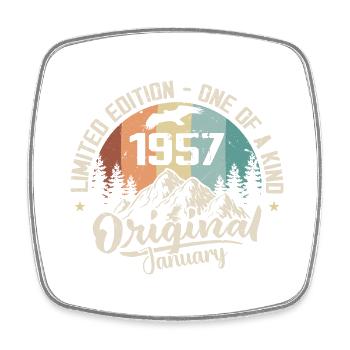 Janvier 1957 Original Cadeau D'anniversaire 68 Ans - Magnet carré - blanc - Devant
