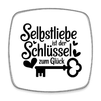Selbstliebe ist der Schlüssel zum Glück - Viereckiger Kühlschrankmagnet - Weiß - Vorne