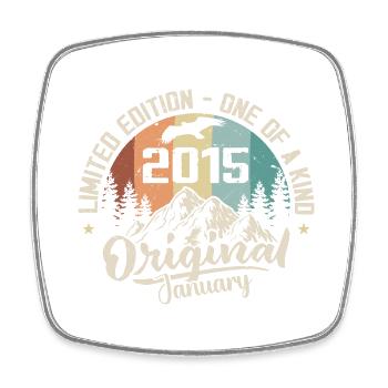 January 2015 Original 11 Year Old Birthday Gift - Square fridge magnet - white - Front